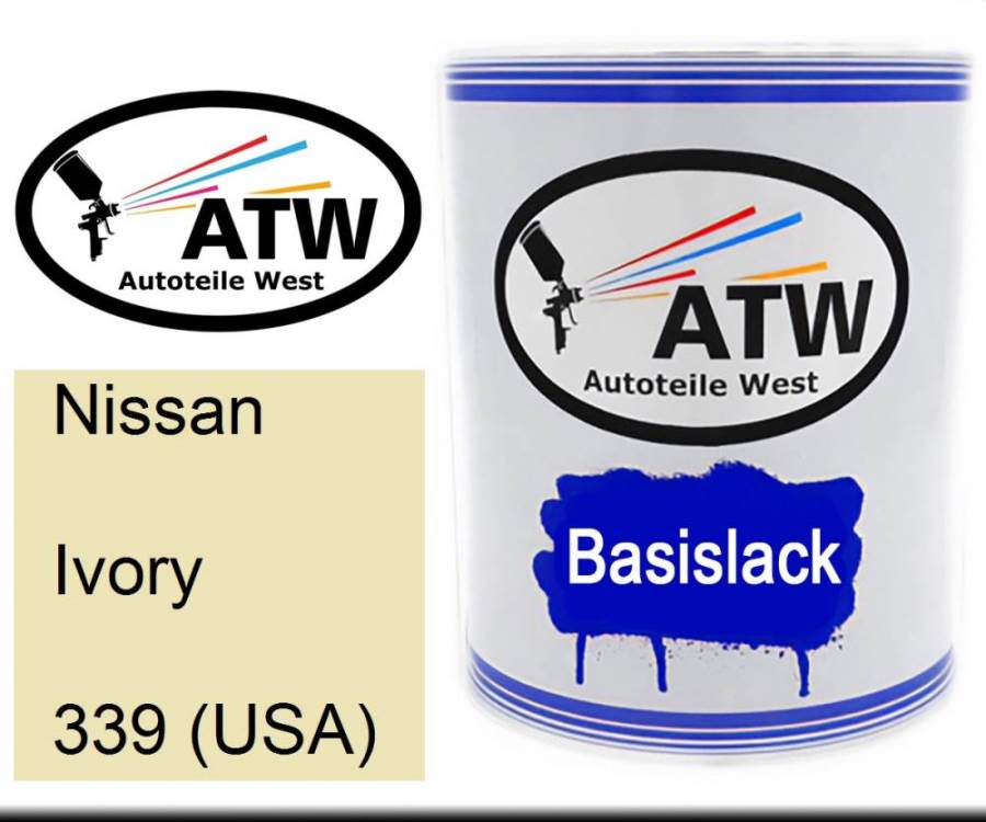 Nissan, Ivory, 339 (USA): 1L Lackdose, von ATW Autoteile West.